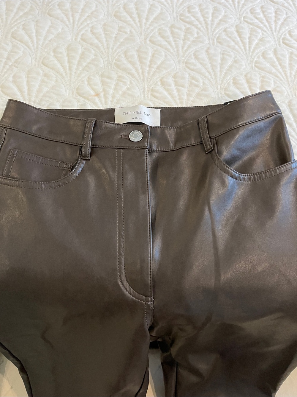 Wilfred “Melina” Faux Leather Pants— Dark Brown